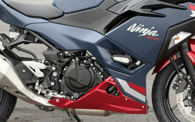 2026 Kawasaki Ninja 500 ABS Metallic Matte Twilight Blue ABS Metallic Yellowish GreenEbony
