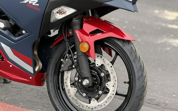 2026 Kawasaki Ninja 500 ABS Metallic Matte Twilight Blue ABS Metallic Yellowish GreenEbony