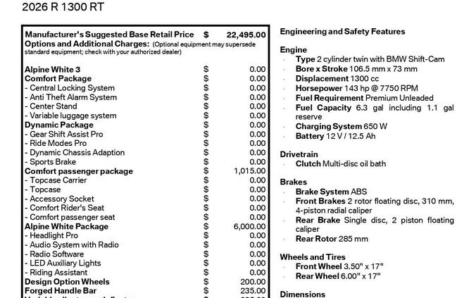 New 2026 BMW R 1300 RT