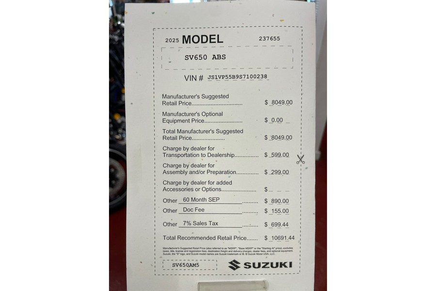 2025 Suzuki SV650 ABS SV650AM5