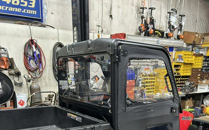 2020 Polaris RANGER 500 RED WITH POLY ROOF WINDSHIELD REAR WINDOW, CANVAS DOORS & PLOW