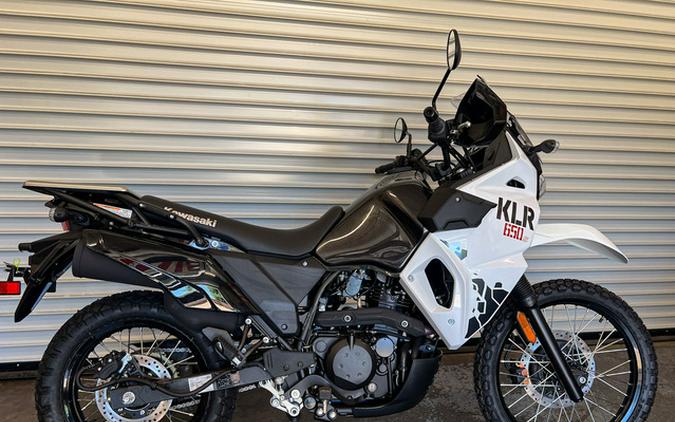 2025 Kawasaki KLR 650 S Pearl Crystal WhiteMetallic Carbon Gray