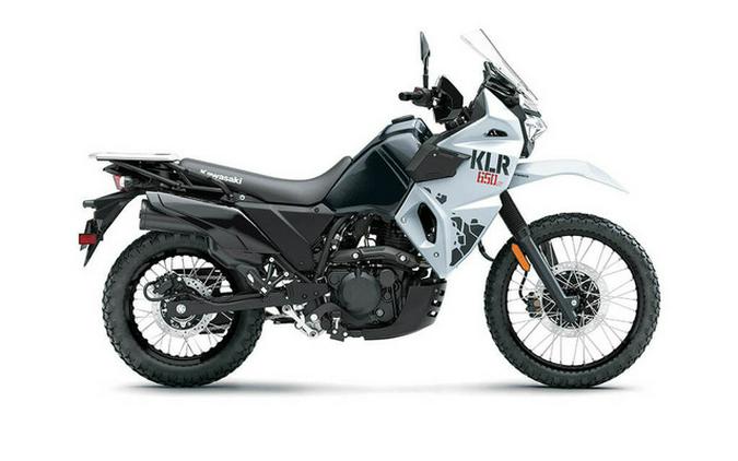 2025 Kawasaki KLR 650 S Pearl Crystal WhiteMetallic Carbon Gray