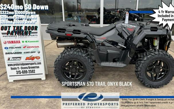 2024 Polaris Industries Sportsman 570 Trail Onyx Black