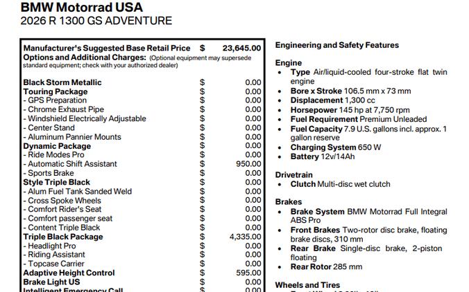 2026 BMW R 1300 GS ADVENTURE