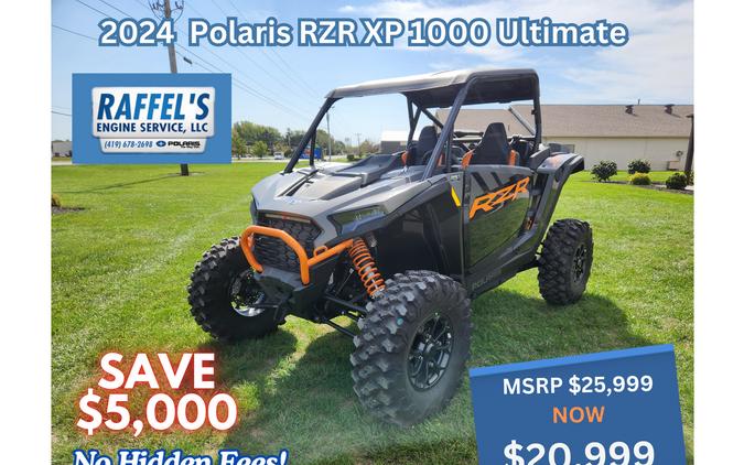 2024 Polaris Industries RZR XP 1000 Ultimate Matte Titanium Onyx Black