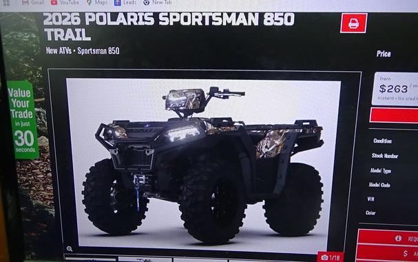 2026 Polaris Sportsman 850 Trail