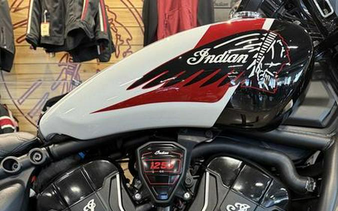 2025 Indian Motorcycle® 101 Scout® Ghost White Metallic with Graphics