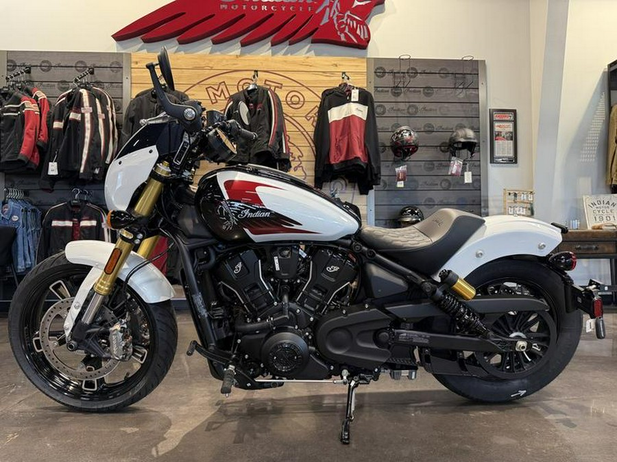 2025 Indian Motorcycle® 101 Scout® Ghost White Metallic with Graphics