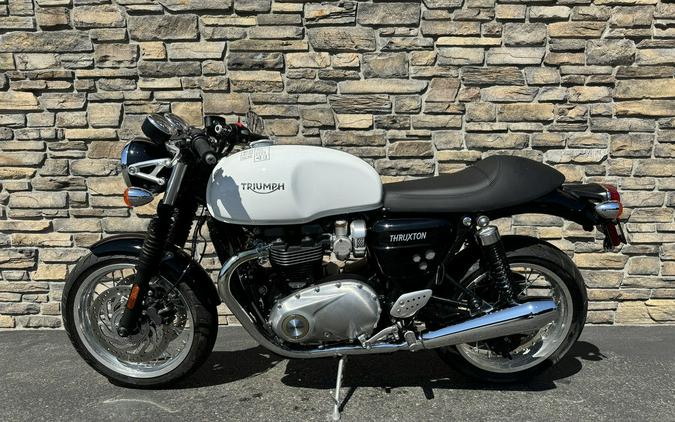 2017 Triumph Thruxton 1200 Pure White w/ Black Tank Stripe