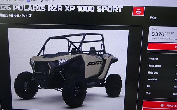 2026 Polaris RZR XP 1000 Sport