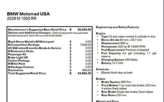 2026 BMW M 1000 RR