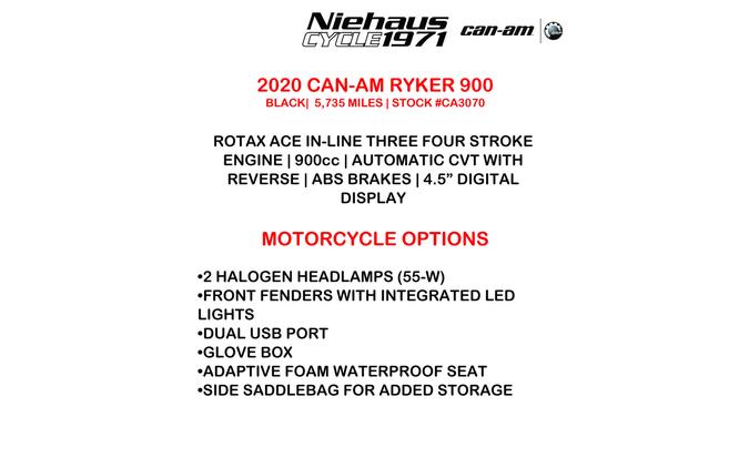 2020 Can-Am Ryker 900 ACE™