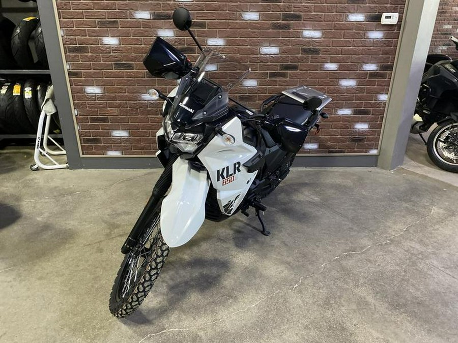 2025 Kawasaki KLR®650 Pearl Crystal White/Metallic Carbon Gray