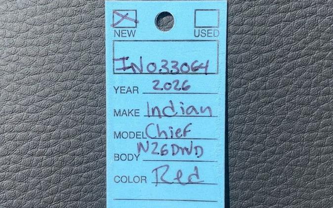2026 Indian Chief Vintage Indian Motorcycle Red