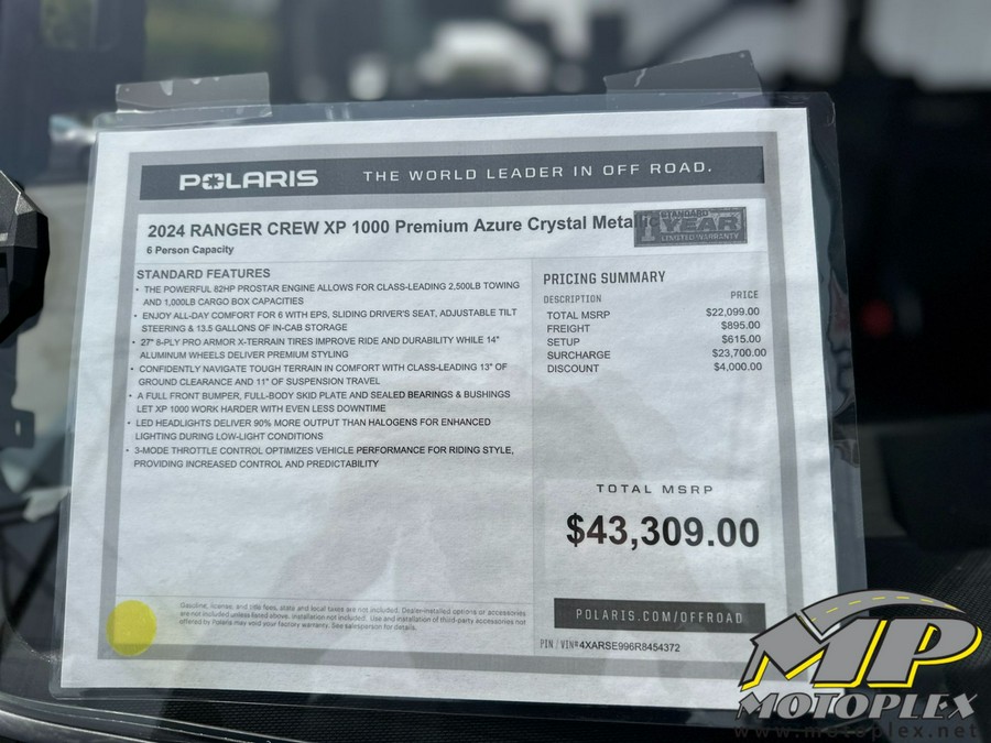 2024 Polaris Ranger Crew XP 1000 Premium