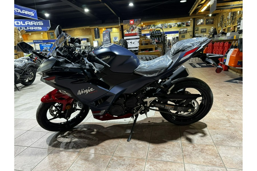 2026 Kawasaki Ninja® 500 ABS - Metallic Matte Twilight Blue / Candy Persimmon Red