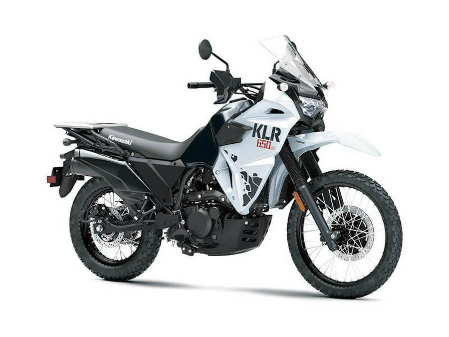 2025 Kawasaki KLR®650 S Pearl Crystal White/Metallic Carbon Gray
