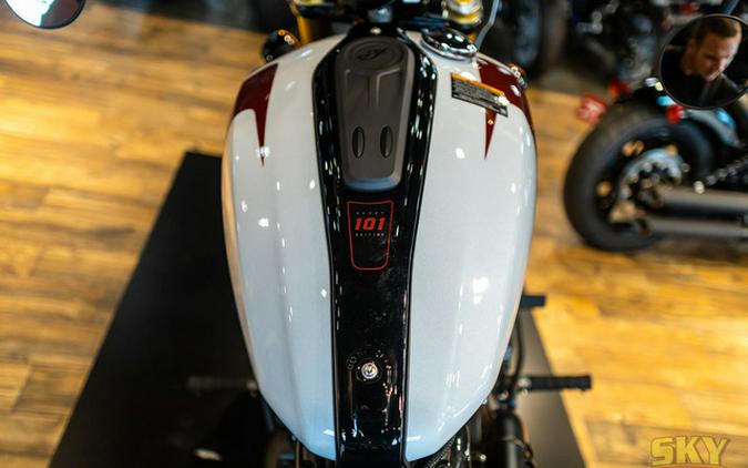 2025 Indian 101 Scout Ghost White Metallic With Graphics