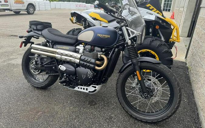 2022 Triumph Street Scrambler Gold Line Matte Pacific Blue