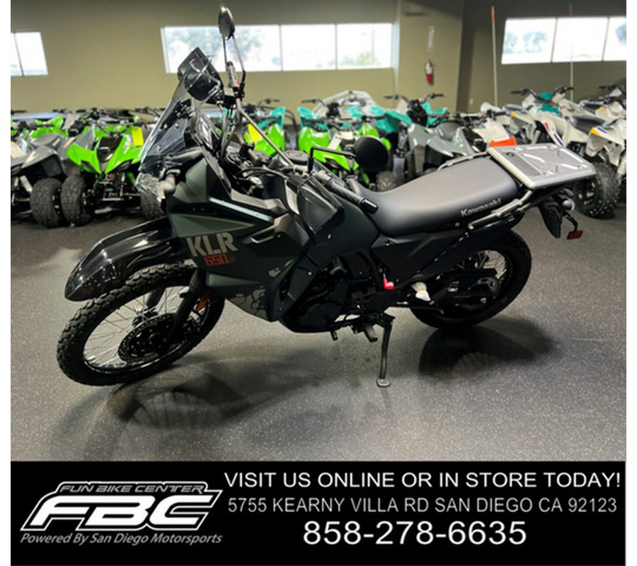 2025 Kawasaki KLR650 S Metallic Matte Old School Green ABS ABS