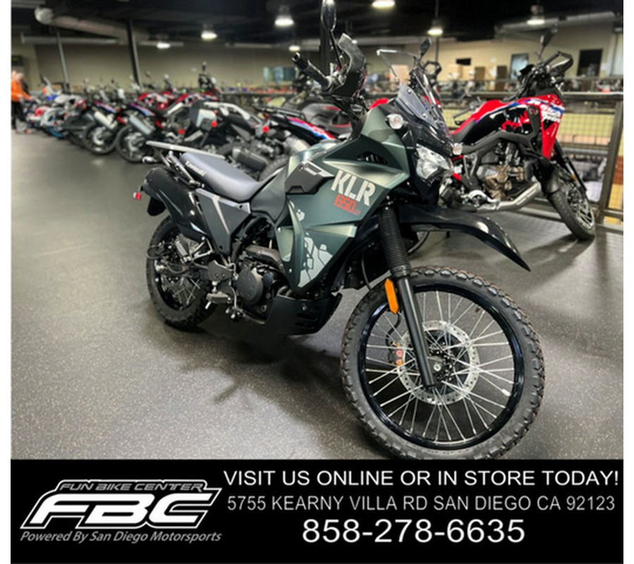 2025 Kawasaki KLR650 S Metallic Matte Old School Green ABS ABS