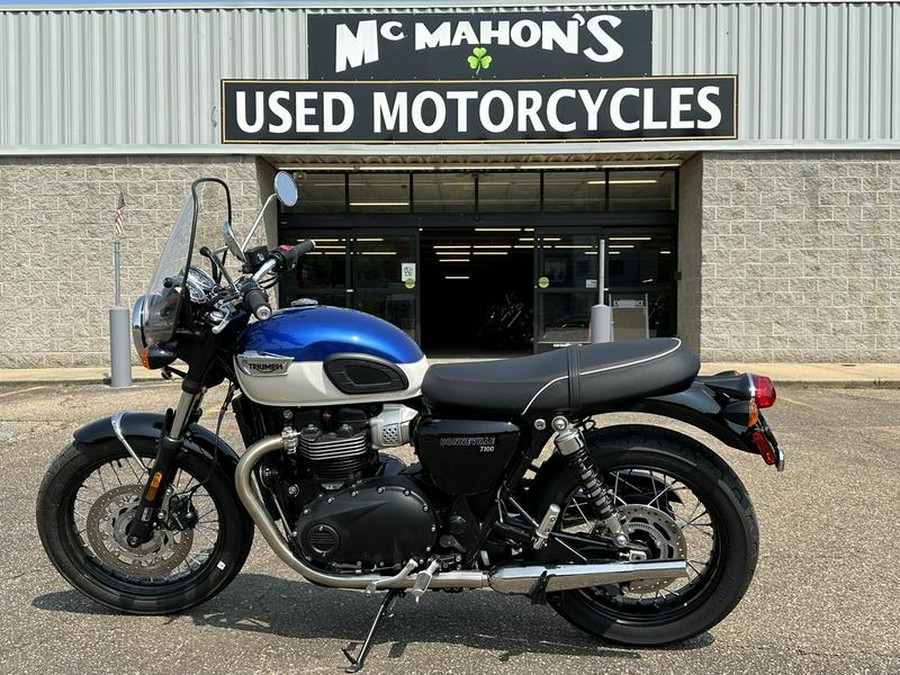 2022 Triumph Bonneville T100 Lucerne Blue/Fusion White