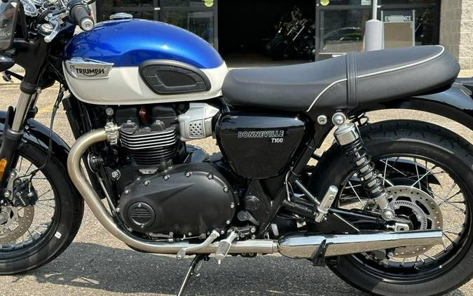 2022 Triumph Bonneville T100 Lucerne Blue/Fusion White