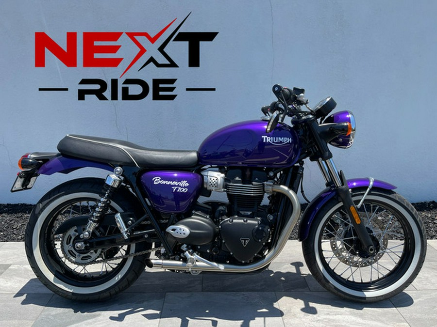 2022 Triumph Bonneville T100 Purple Jet Black