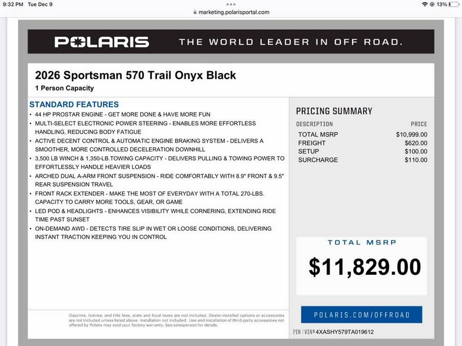 2026 Polaris Sportsman® 570 Trail