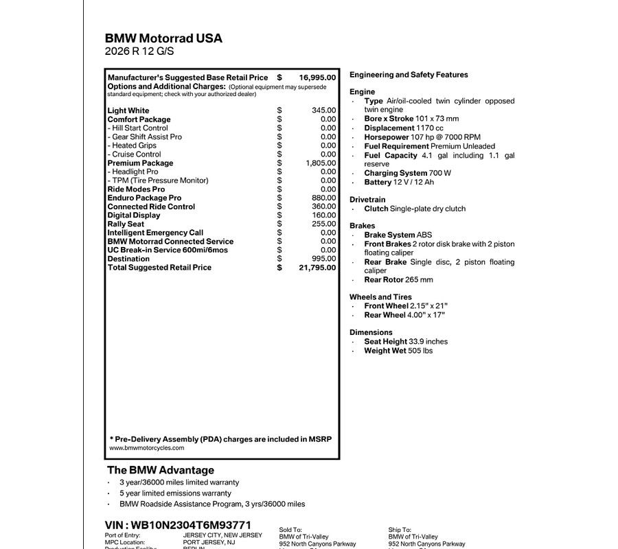2026 BMW R 12 G/S