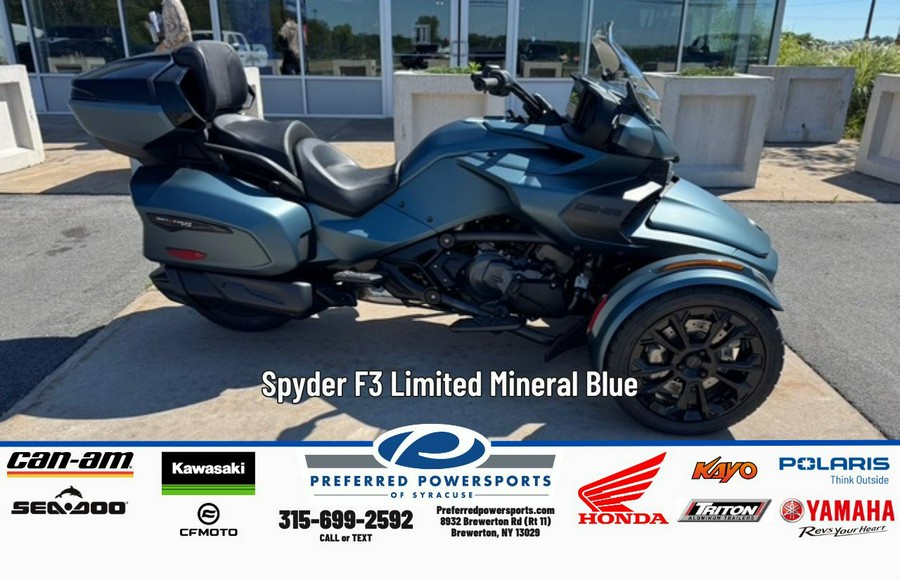 2025 Can-Am Spyder F3 Limited Mineral Blue