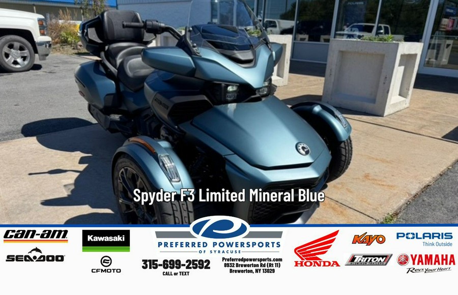 2025 Can-Am Spyder F3 Limited Mineral Blue