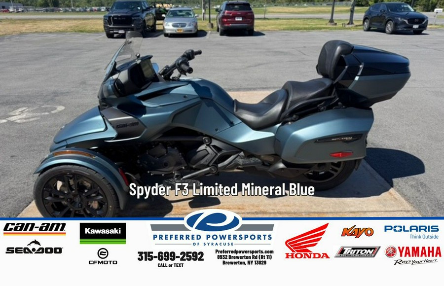 2025 Can-Am Spyder F3 Limited Mineral Blue
