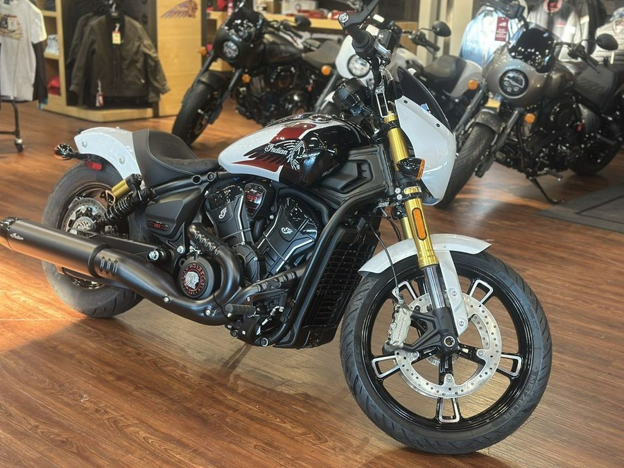 2025 Indian Motorcycle® 101 Scout® Ghost White Metallic with Graphics