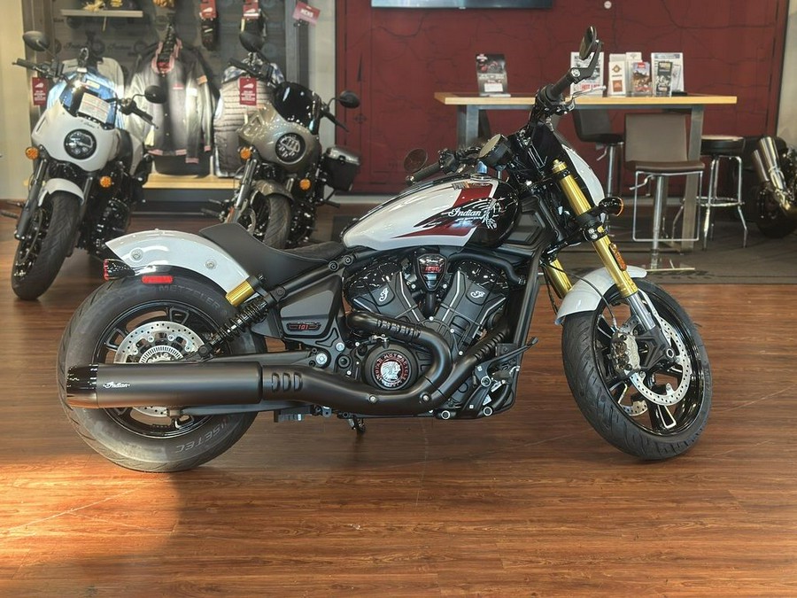 2025 Indian Motorcycle® 101 Scout® Ghost White Metallic with Graphics