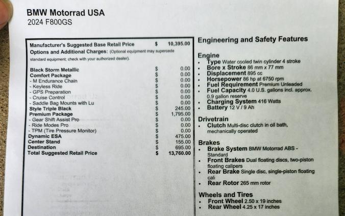 2024 BMW F 800 GS