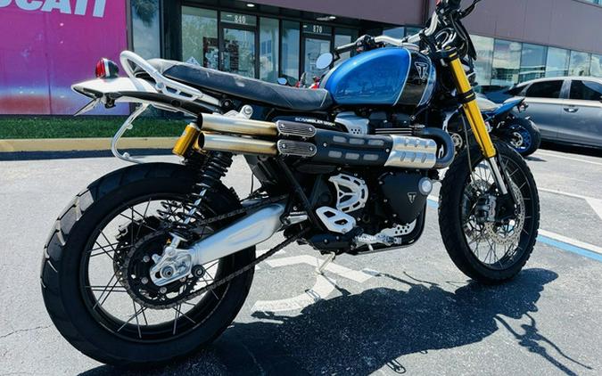 2022 Triumph Scrambler 1200 XE Cobalt Blue Jet Black XE Matt Khaki Green Matt Jet Black