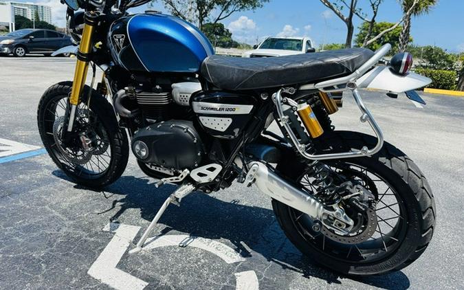 2022 Triumph Scrambler 1200 XE Cobalt Blue Jet Black XE Matt Khaki Green Matt Jet Black