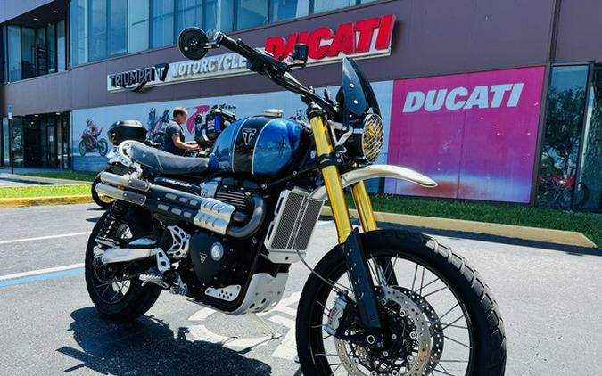 2022 Triumph Scrambler 1200 XE Cobalt Blue Jet Black XE Matt Khaki Green Matt Jet Black
