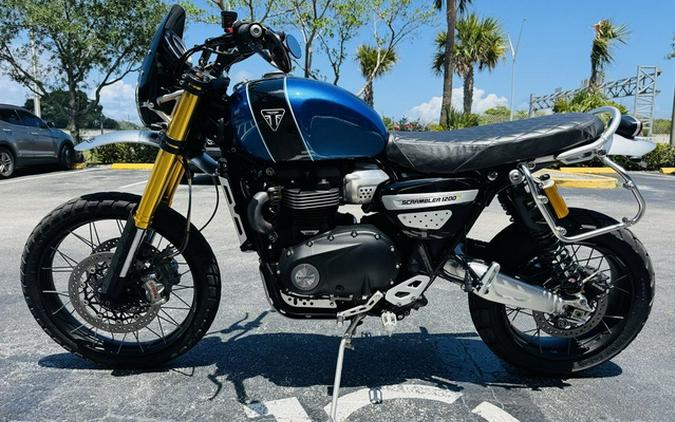 2022 Triumph Scrambler 1200 XE Cobalt Blue Jet Black XE Matt Khaki Green Matt Jet Black