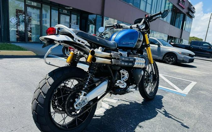 2022 Triumph Scrambler 1200 XE Cobalt Blue Jet Black XE Matt Khaki Green Matt Jet Black