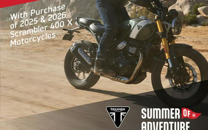 2025 Triumph Scrambler 400 X Phantom Black / Silver Ice
