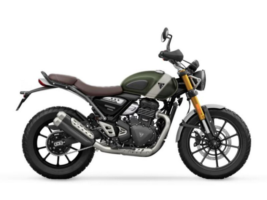 2025 Triumph Scrambler 400 X Matte Khaki Green / Fusion White