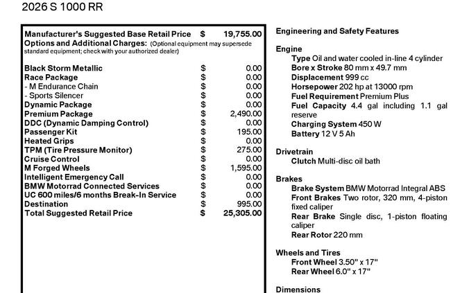2026 BMW S 1000 RR