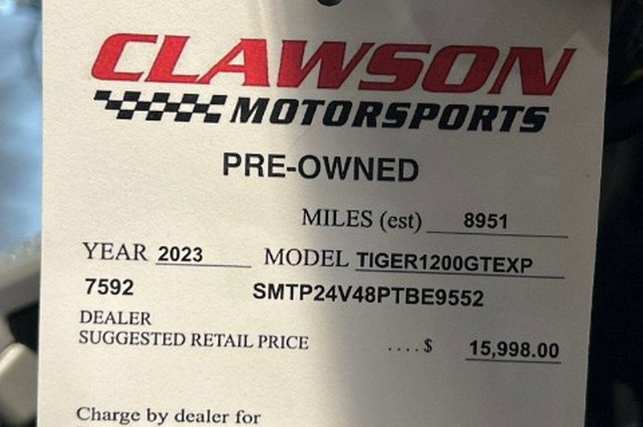 2023 Triumph Tiger 1200 GT Explorer with APR