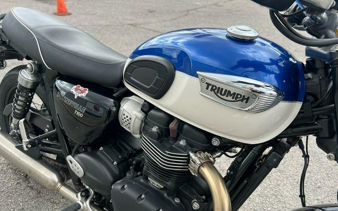 2022 Triumph Bonneville T100 Lucerne Blue/Fusion White