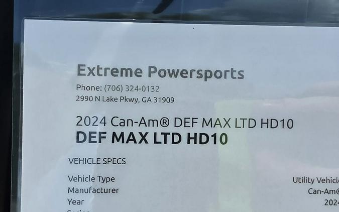 2024 Can-Am Defender MAX Limited HD10