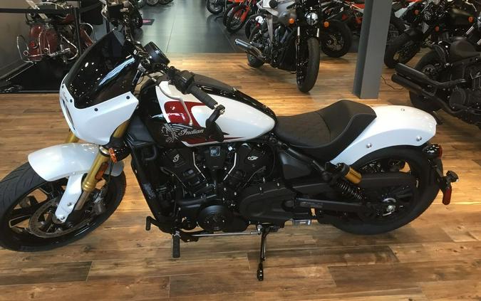 2025 Indian Motorcycle® 101 Scout® Ghost White Metallic with Graphics