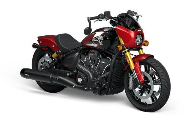 2025 Indian Motorcycle® 101 Scout® Sunset Red Metallic with Graphics